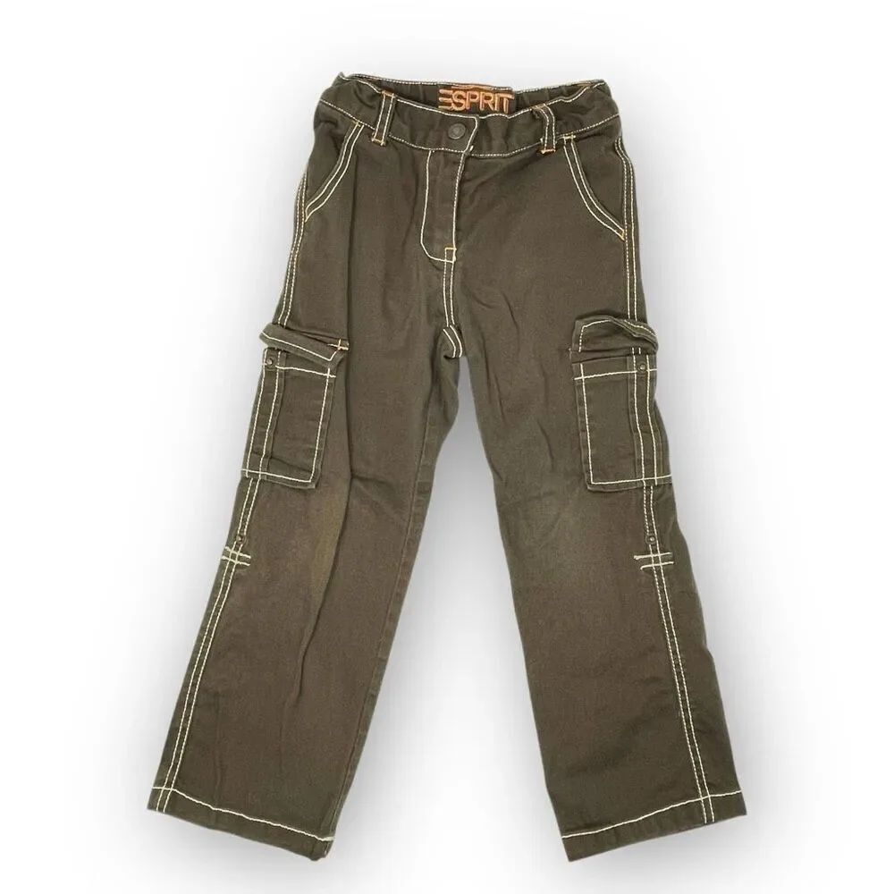 Esprit Kids Brown Cargo Wide Leg Baggy Pants Vintage Y2K Youth Size 5
